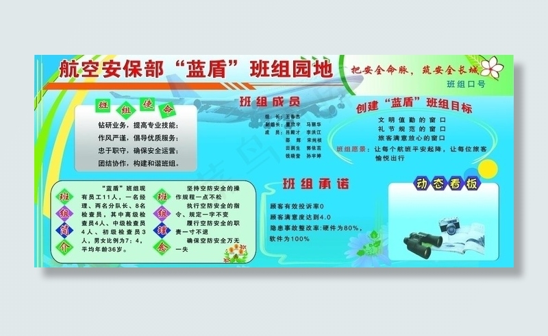 航空安保部“蓝盾”班组园地图片(4724X2362(DPI:50))psd模版下载
