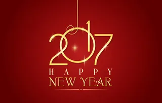 红色背景金色新年2017文字