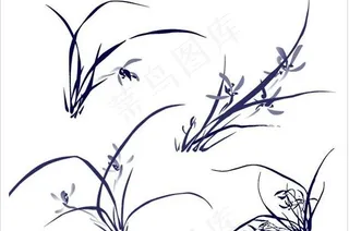 笔刷水墨兰花