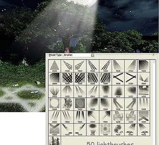 50款不同效果高清光线photoshop笔刷图片