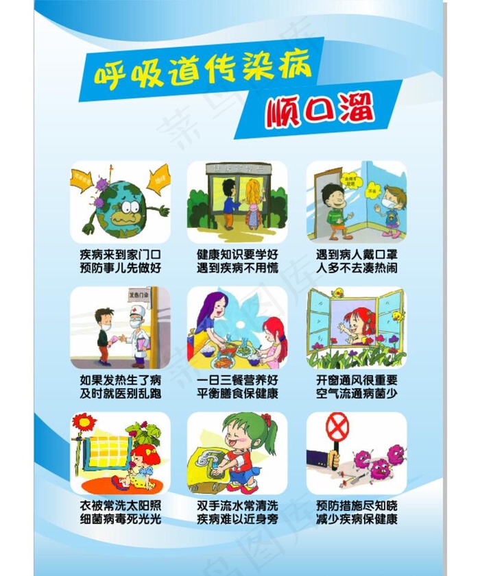 呼吸道传染病宣传单cdr矢量模版下载
