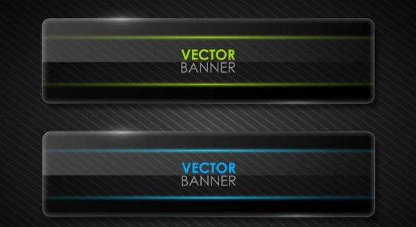 黑色banner矢量素材