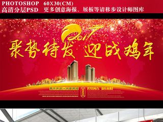 迎战鸡年会议背景设计