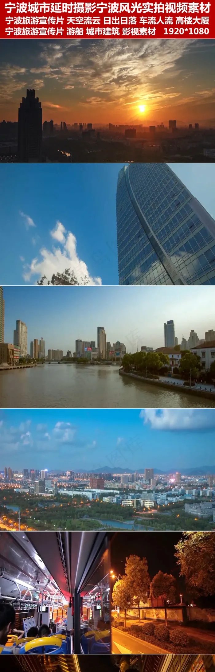 宁波城市延时摄影车流人流视频素材