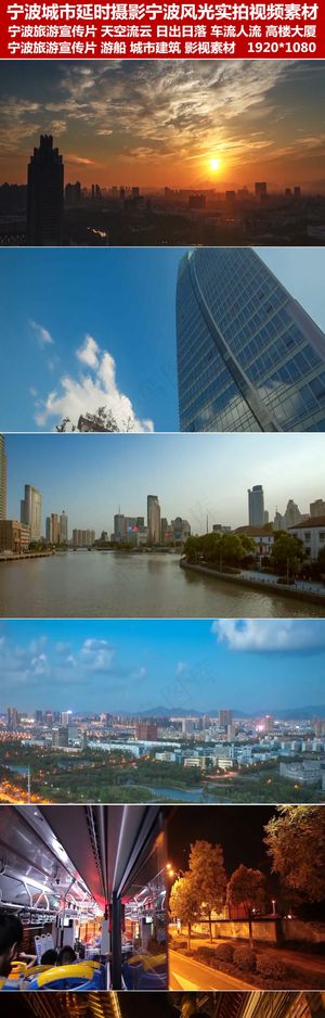 宁波城市延时摄影车流人流视频素材