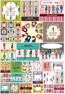 卡通人物贴图矢量图下载