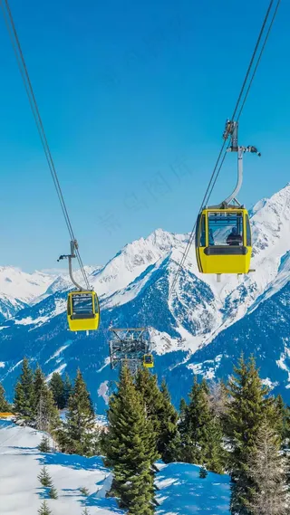 索道游览车高清摄影图片