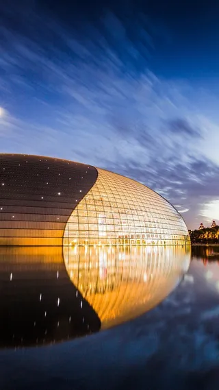 国家大剧院夜景高清摄影图片