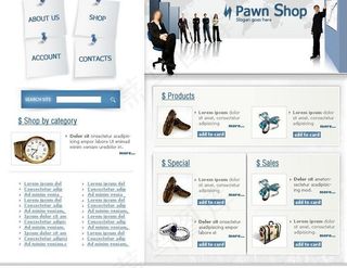 金融典当商务网站模板图片