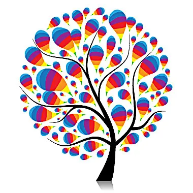 梦幻花纹抽象树eps,ai矢量模版下载