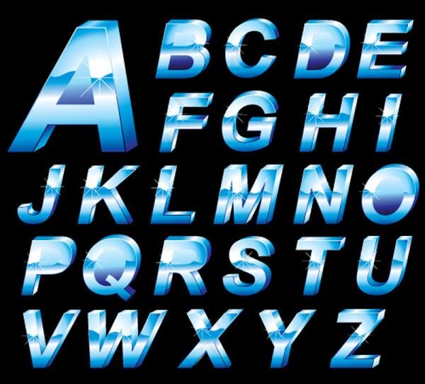 立体字母设计系列矢量素材eps,ai矢量模版下载