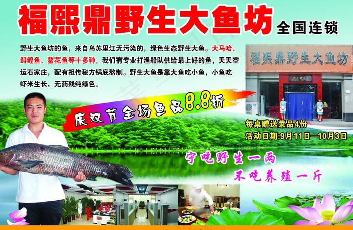 福熙鼎野生大鱼坊图片psd模版下载