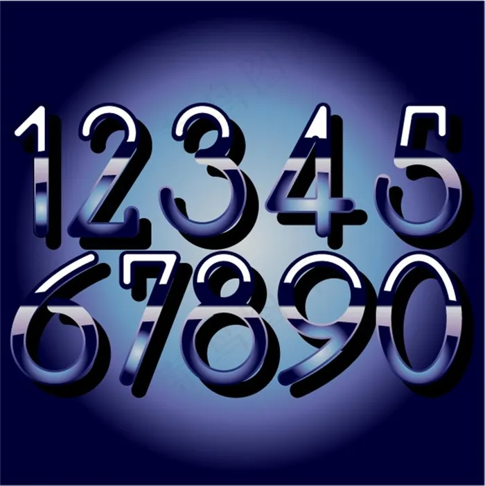 玻璃特效数字eps,ai矢量模版下载