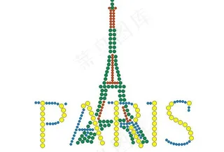 烫钻埃菲尔铁塔图片