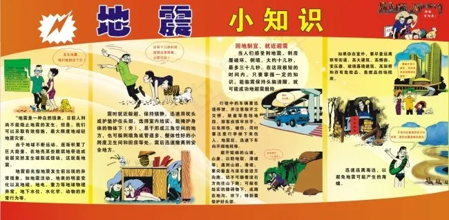 地震知识海报cdr矢量模版下载