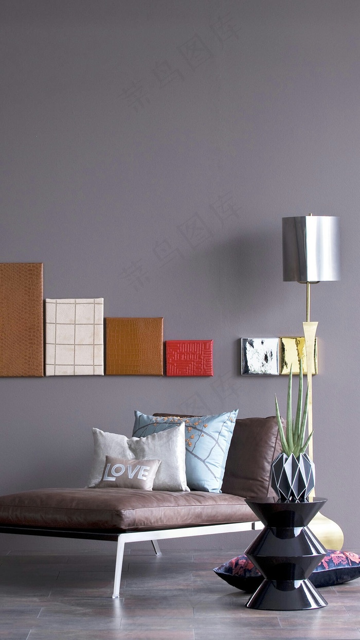 床与壁画高清摄影图片