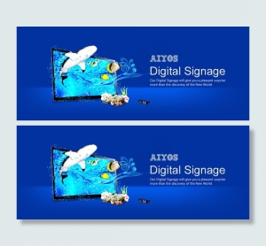 蓝色科技显示器banner