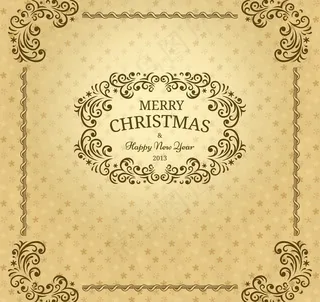 金色欧式圣诞花纹 边框图片