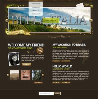wordpress 主题模板psd