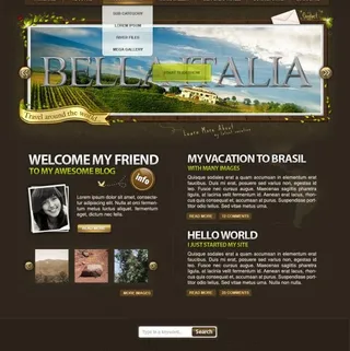 wordpress 主题模板psd