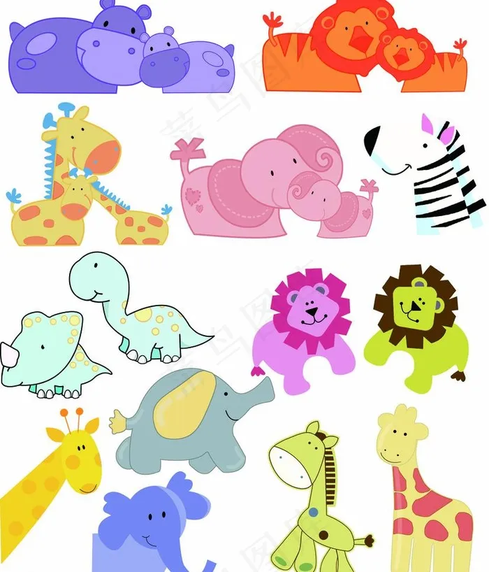 卡通动物图片psd模版下载