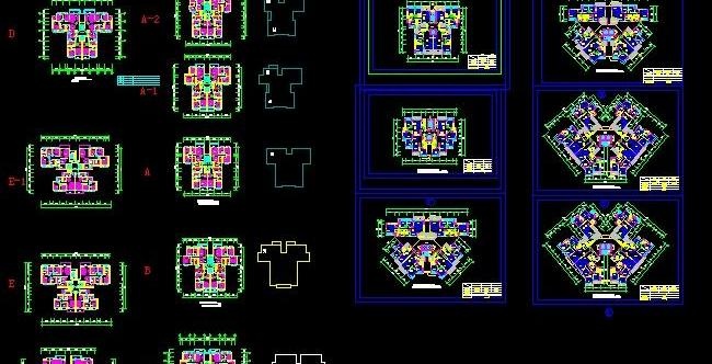 小高层双拼多套户型设计方案图