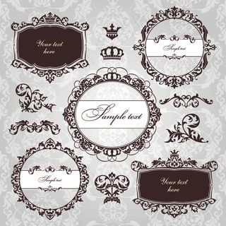 复古边纹欧式边框矢量素材