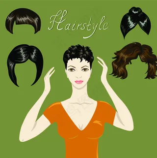 时尚美女发型秀发图片