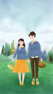 插画一对情侣 插画一对情侣