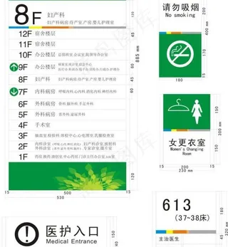 医院楼层标牌图片
