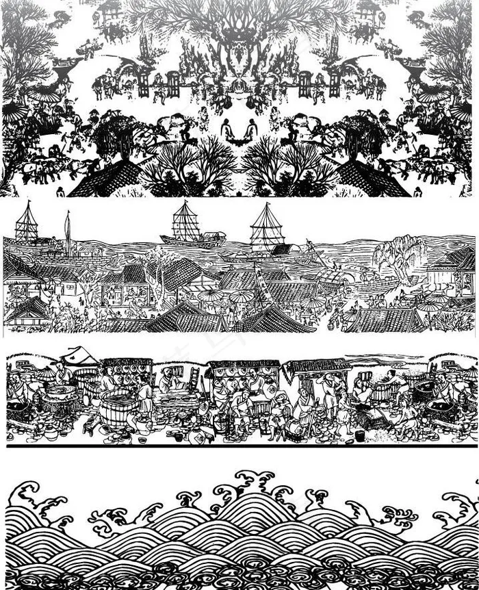 风景矢量图片ai矢量模版下载