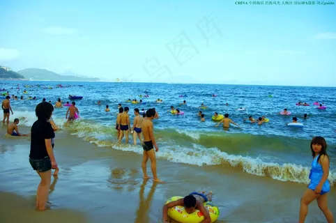 中国山水 海滨浴场图片
