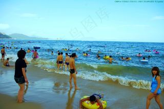 中国山水 海滨浴场图片