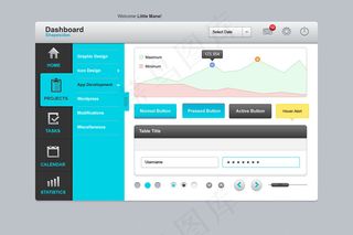 一套控制面板UI界面