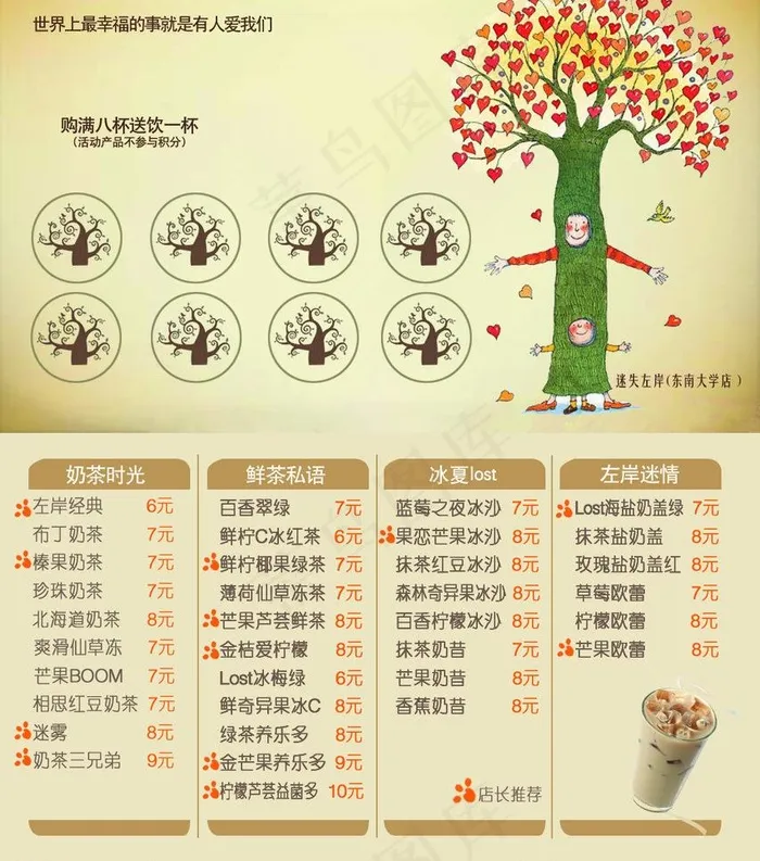 奶茶店积分卡图片psd模版下载