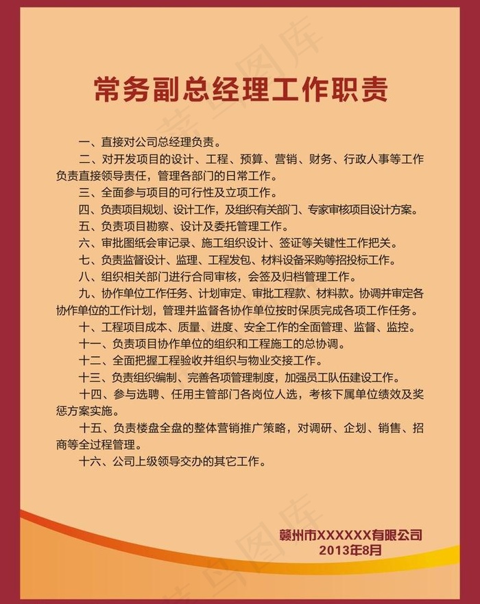 岗位职责制度牌图片cdr矢量模版下载