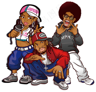 卡通街头嘻哈人物png图片素材