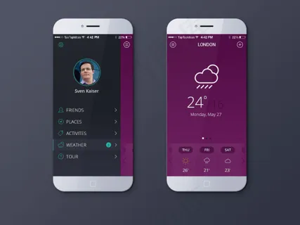 ios天气应用ui设计psd素材 ios天气应用ui设计psd素材