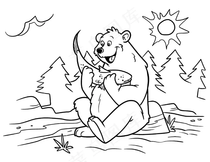 儿童插画北极熊