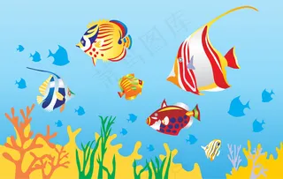 美丽的海底世界矢量素材