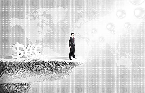 悬崖上的商务男士