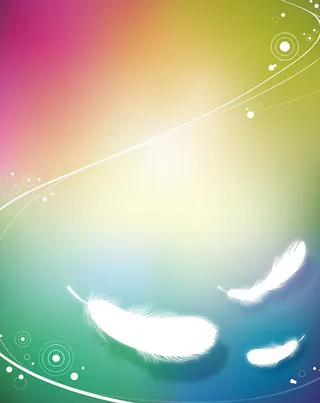 矢量梦幻白色羽毛花纹背景