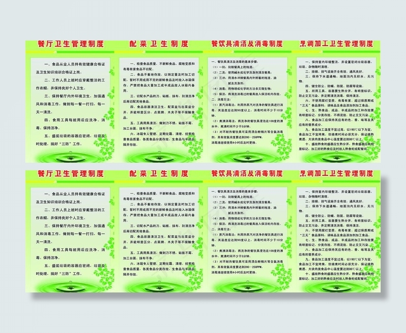 食堂管理各项制度展板图片psd模版下载