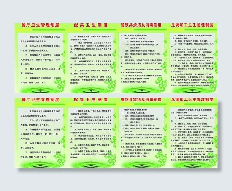 食堂管理各项制度展板图片psd模版下载
