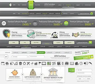 精致网页设计元素矢量素材