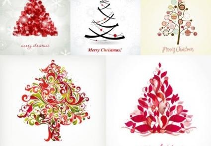 有趣的圣诞树矢量