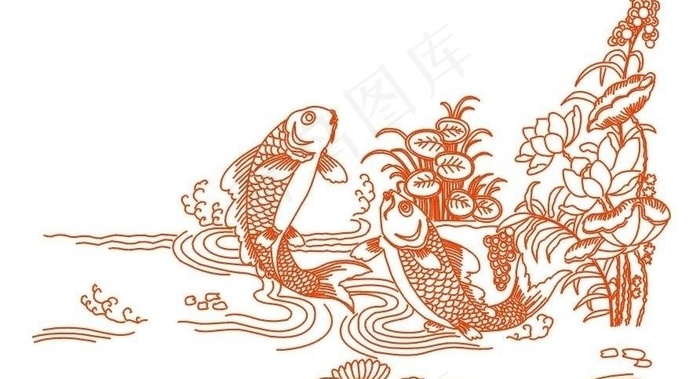 鲤鱼跳龙门图片cdr矢量模版下载