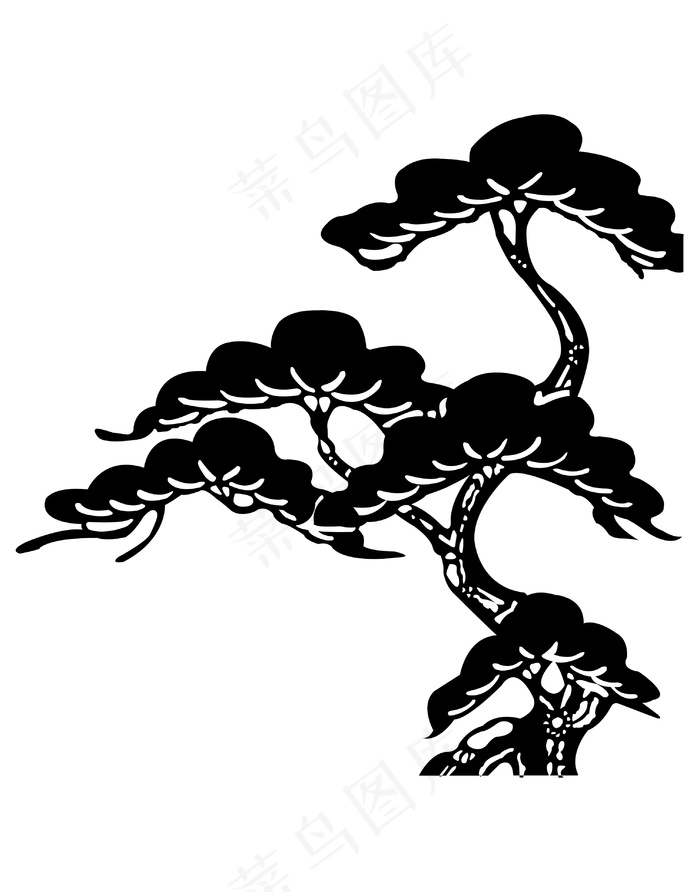 松树剪影ai矢量模版下载