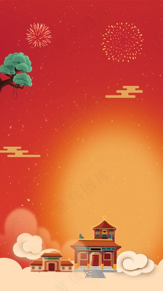 新春喜庆中国风风景素材