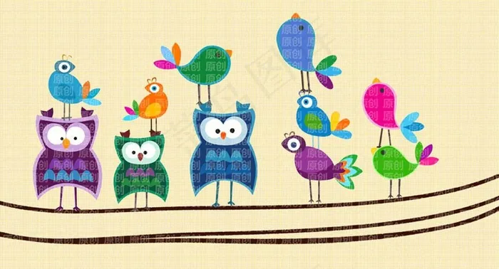 猫头鹰 鸟儿图片psd模版下载